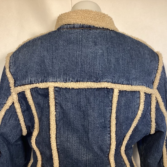 Denim Sherpa Seam Jacket Wrangler Women’s size XL zip up - Picture 5 of 12